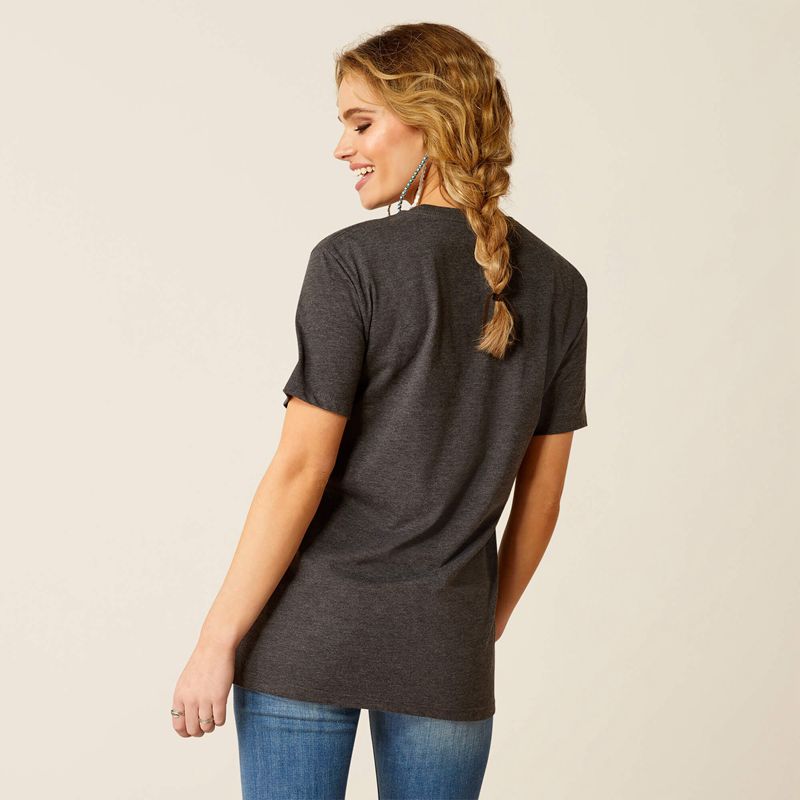 Ariat Barrel Beauty T-Shirt Charcoal Heather Polska | GFPHJV-715