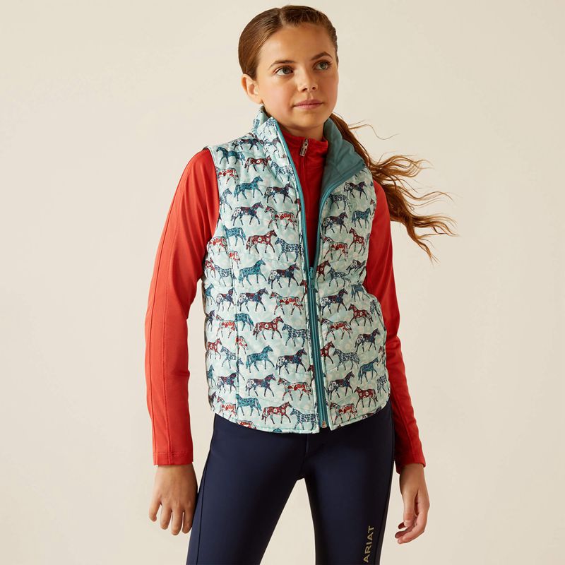 Ariat Bella Reversible Insulated Vest Niebieskie Polska | YISJDB-601