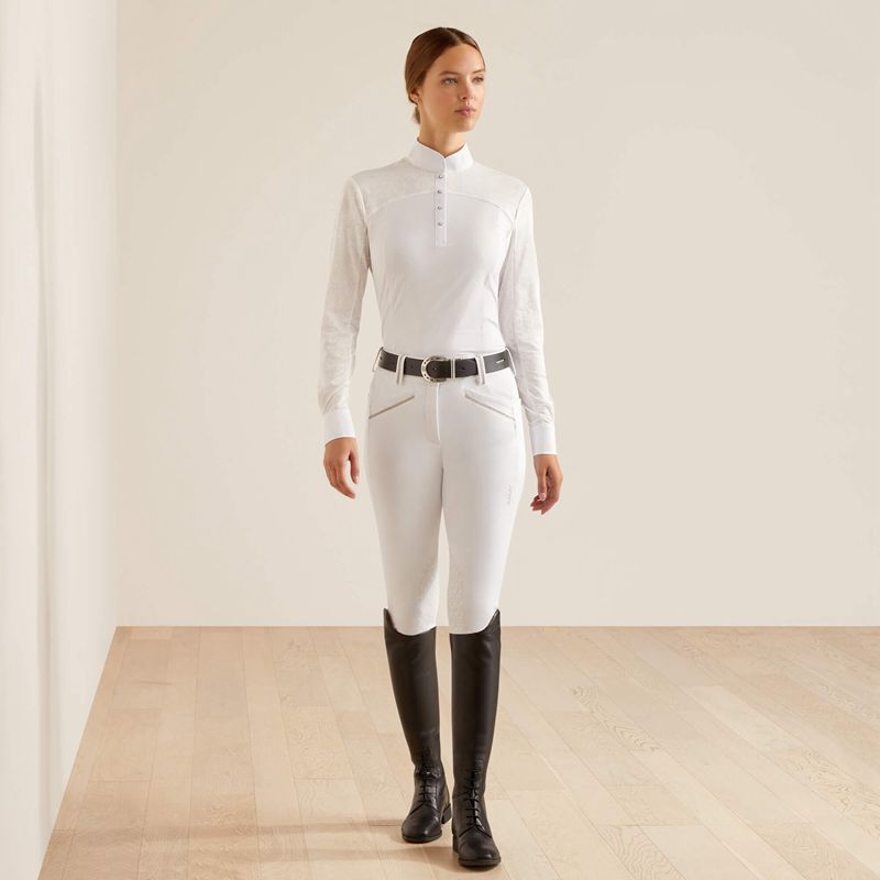 Ariat Bellatrix Show Shirt Białe Polska | XLUSYI-631