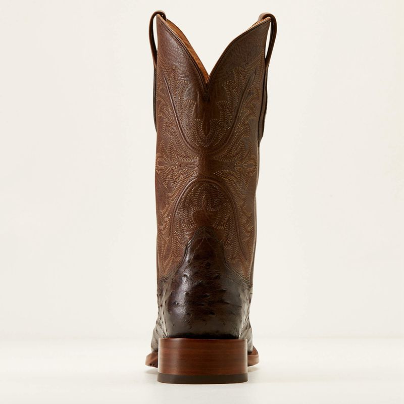 Ariat Bench Made Bassett Western Boot Espresso Full Quill Ostrich Polska | MFVCQH-203