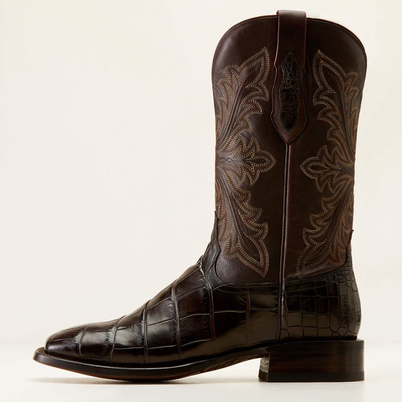 Ariat Bench Made Bassett Western Boot Hickory American Alligator Polska | QXTVLZ-562