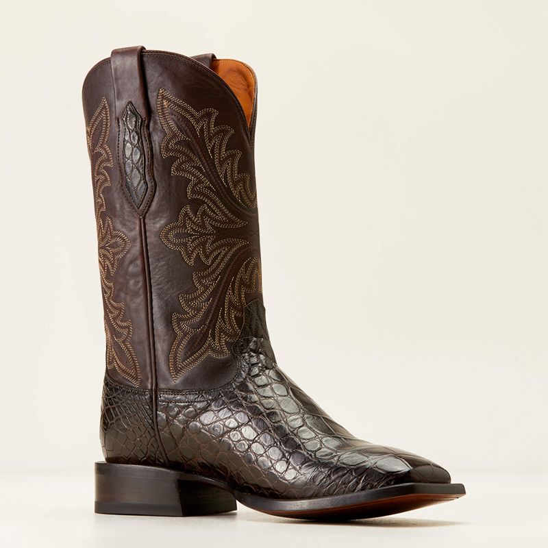 Ariat Bench Made Bassett Western Boot Hickory American Alligator Polska | QXTVLZ-562