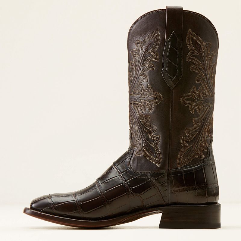 Ariat Bench Made Bassett Western Boot Hickory American Alligator Tail Polska | LRFGVO-930