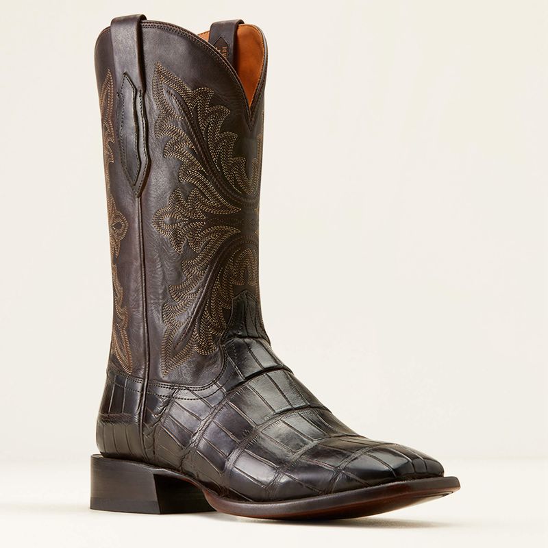 Ariat Bench Made Bassett Western Boot Hickory American Alligator Tail Polska | LRFGVO-930