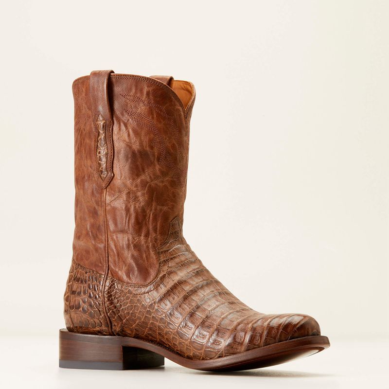 Ariat Bench Made Clanton Western Boot Natural Caiman Belly Polska | HWXKTR-385