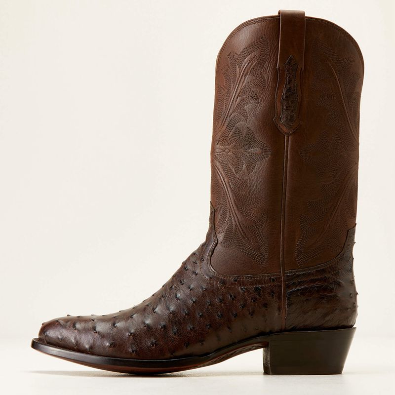 Ariat Bench Made James Western Boot Espresso Full Quill Ostrich Polska | MARGSB-785