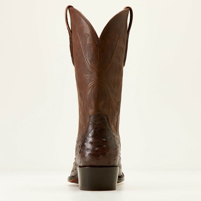 Ariat Bench Made James Western Boot Espresso Full Quill Ostrich Polska | MARGSB-785