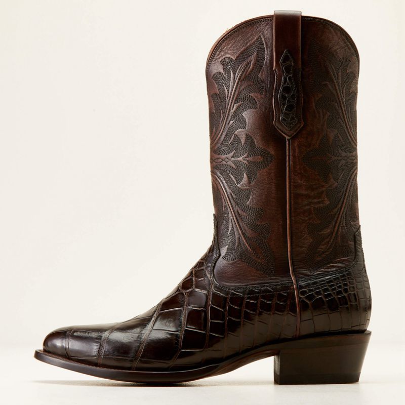 Ariat Bench Made James Western Boot Hickory American Alligator Polska | UABOLD-195