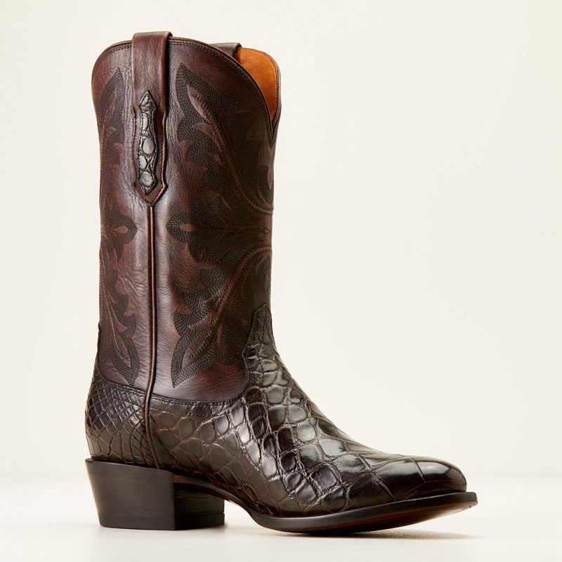 Ariat Bench Made James Western Boot Hickory American Alligator Polska | UABOLD-195