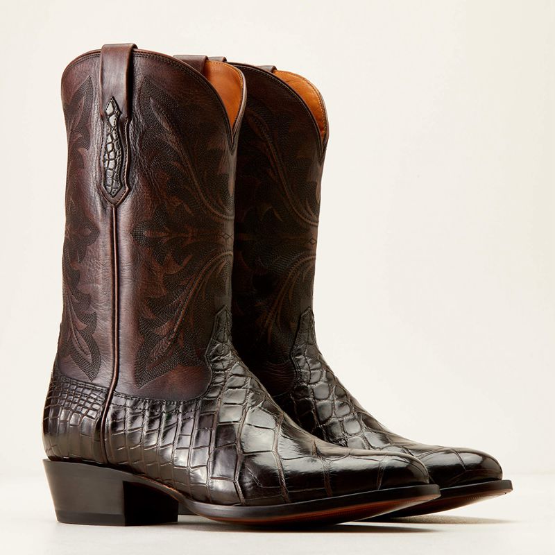 Ariat Bench Made James Western Boot Hickory American Alligator Polska | UABOLD-195