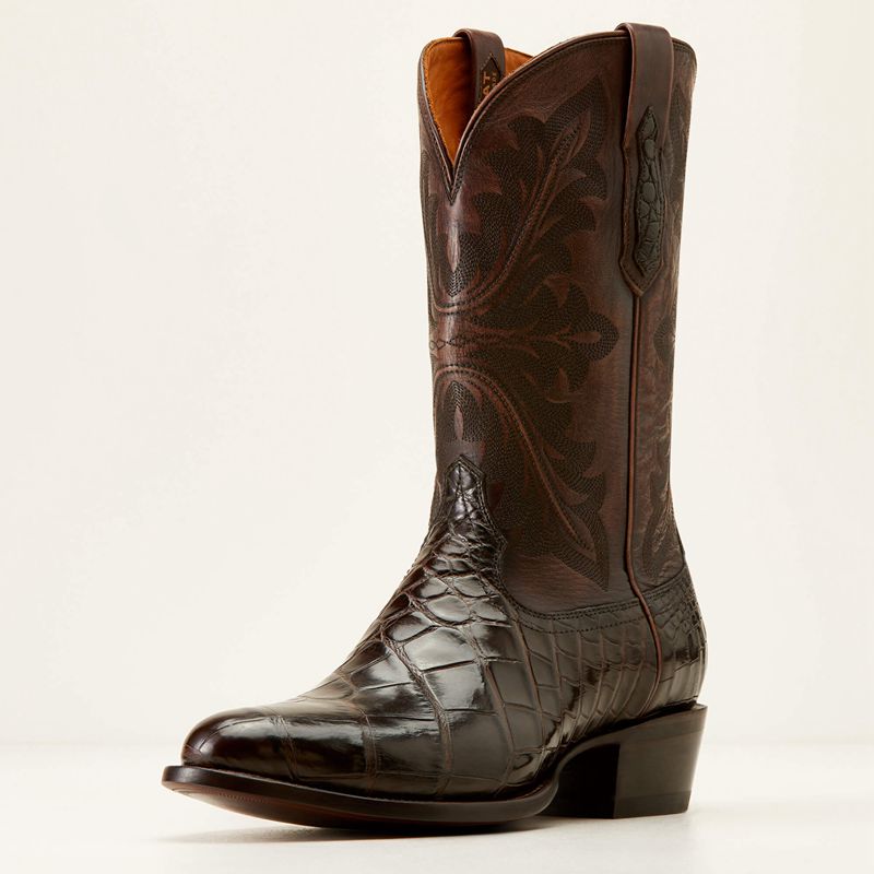 Ariat Bench Made James Western Boot Hickory American Alligator Polska | UABOLD-195