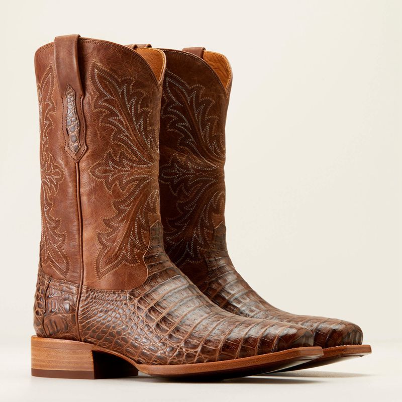 Ariat Bench Made Stilwell Western Boot Natural Caiman Belly Polska | LDUHJM-259