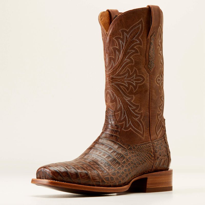 Ariat Bench Made Stilwell Western Boot Natural Caiman Belly Polska | LDUHJM-259