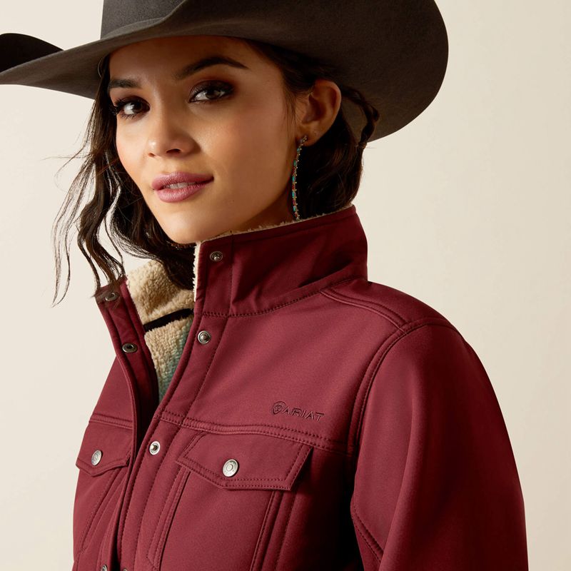 Ariat Berber Back Softshell Jacket Tawny Port Polska | PQGWVU-906