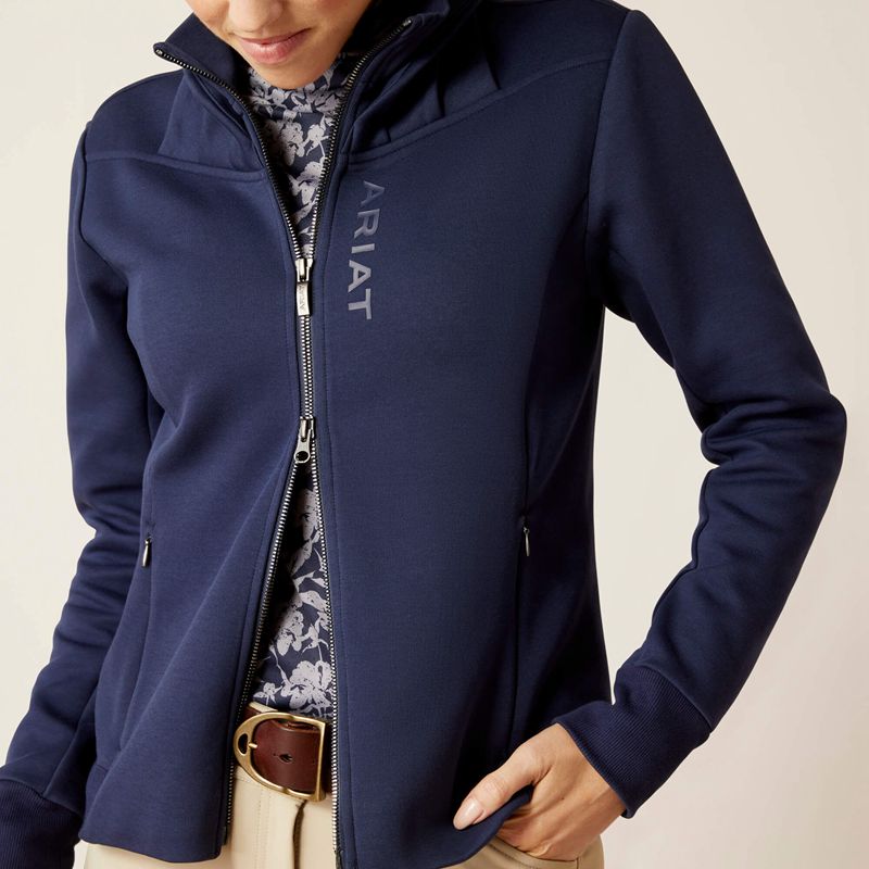 Ariat Bess Full Zip Sweatshirt Granatowe Polska | HYOTJG-204