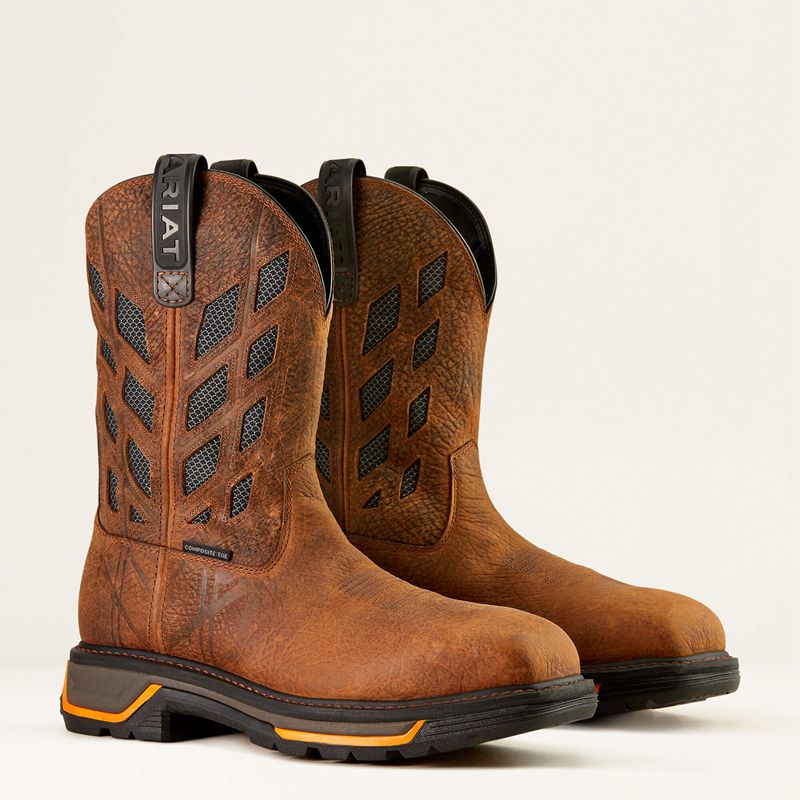 Ariat Big Rig Tread Venttek Composite Toe Work Boot Earth/Graphite Polska | OJHTUE-798