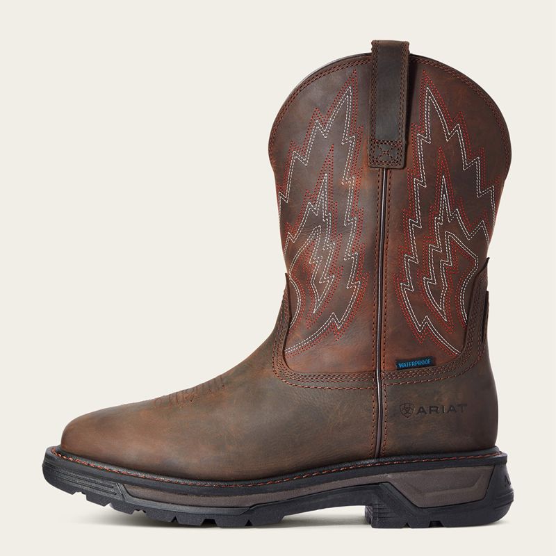 Ariat Big Rig Waterproof Work Boot Ciemny Brązowe Polska | IWKRGS-417