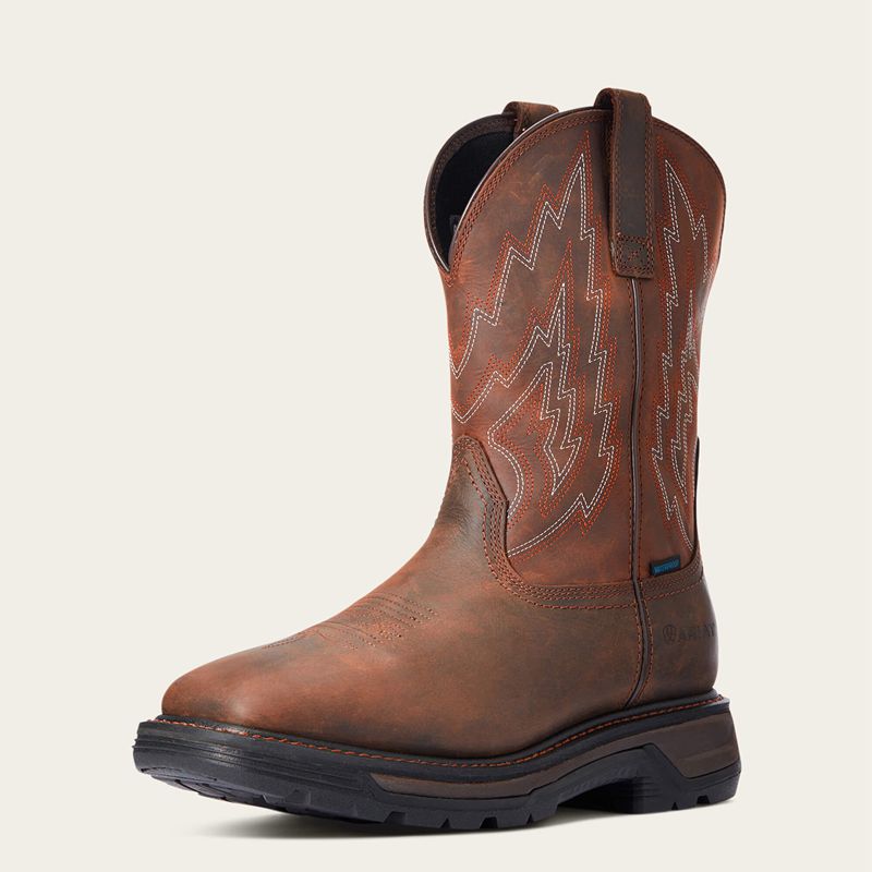 Ariat Big Rig Waterproof Work Boot Ciemny Brązowe Polska | IWKRGS-417