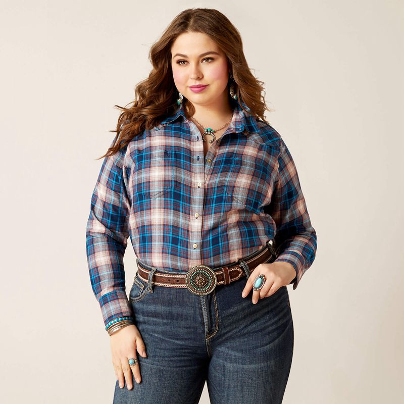 Ariat Billie Jean Shirt Woodland Plaid Polska | KHMLPR-691