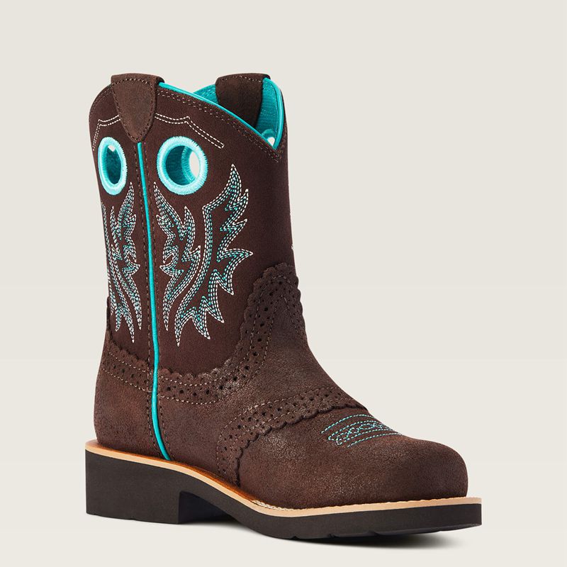 Ariat Bk Fatbaby Cowgirl Western Boot Królewski Niebieski Czekolada Polska | BKVGQJ-610