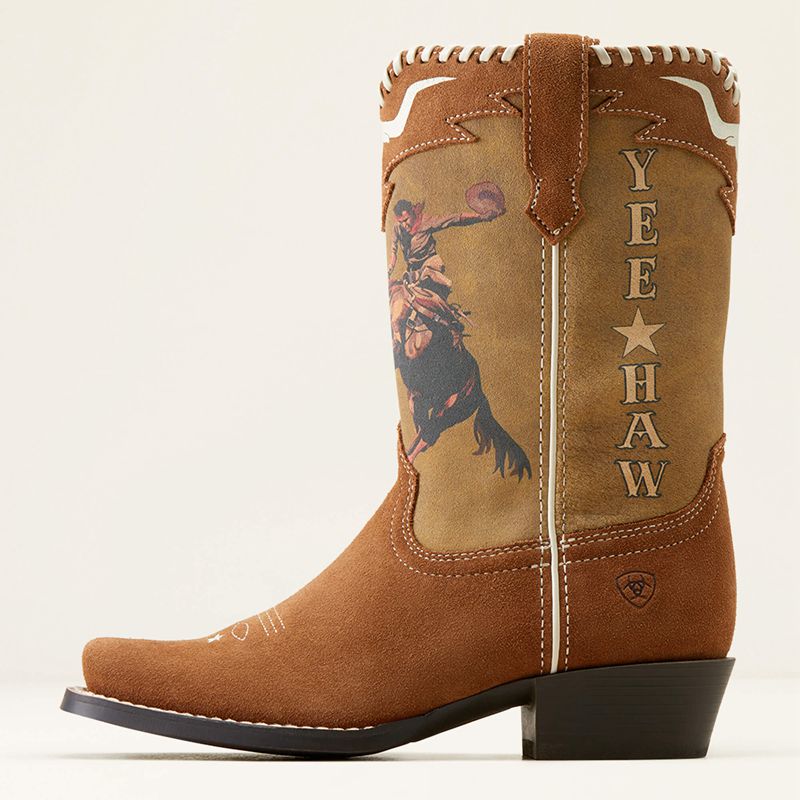 Ariat Bk Futurity Rodeo Quincy Western Boot Chestnut Suede/American Cowboy Polska | ANKEBV-062