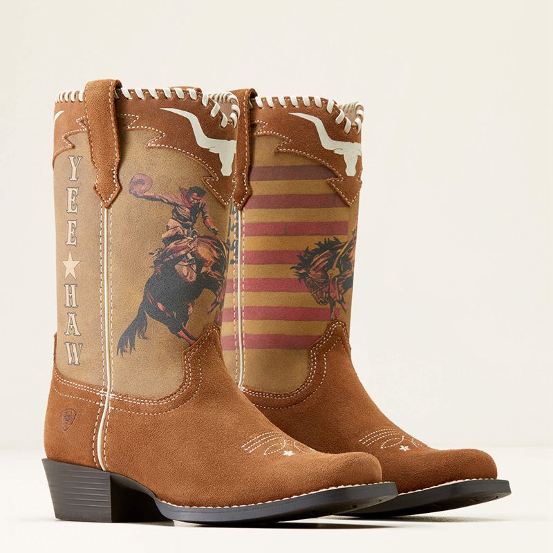 Ariat Bk Futurity Rodeo Quincy Western Boot Chestnut Suede/American Cowboy Polska | ANKEBV-062