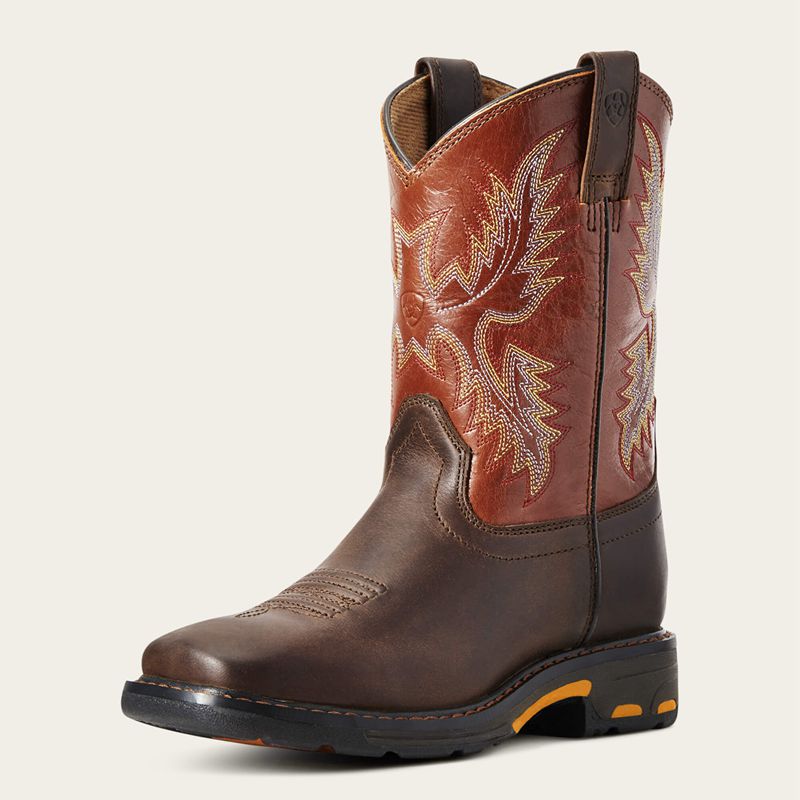 Ariat Bk Workhog Wide Square Toe Boot Ciemny Polska | XPOMVK-970