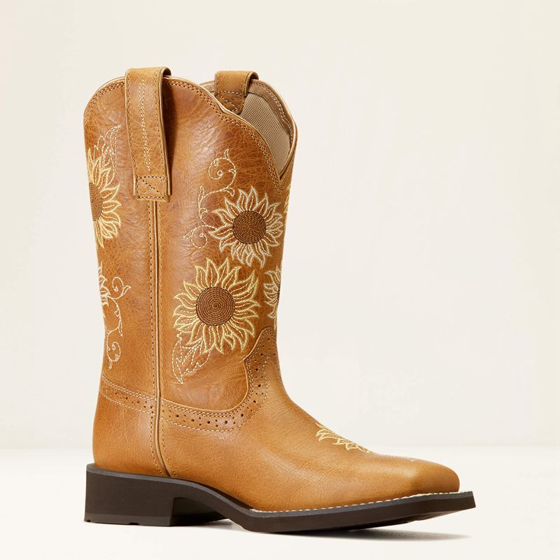 Ariat Blossom Western Boot Sanded Tan Polska | HABTPD-589