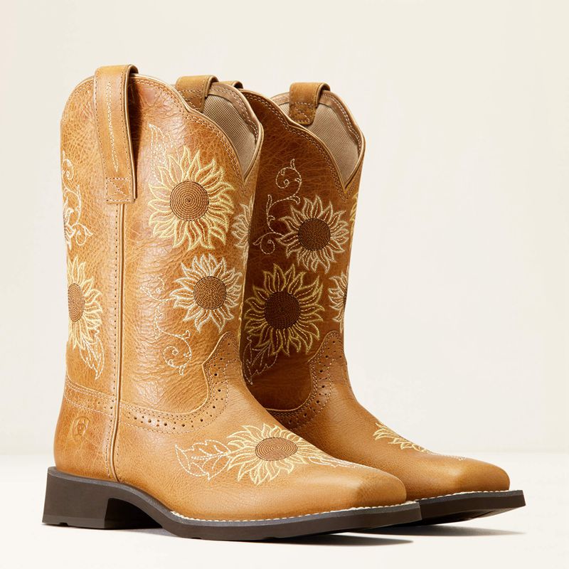 Ariat Blossom Western Boot Sanded Tan Polska | HABTPD-589