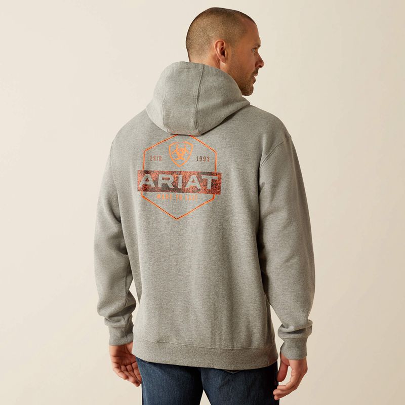 Ariat Bold Hex Hoodie Szare Polska | QDFCHW-503