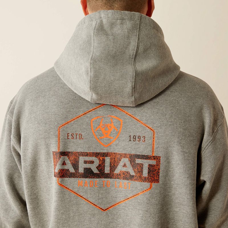 Ariat Bold Hex Hoodie Szare Polska | QDFCHW-503