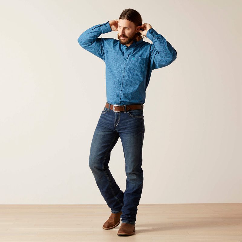 Ariat Braxton Classic Fit Shirt Spellbound Teal Polska | XFCJLW-241