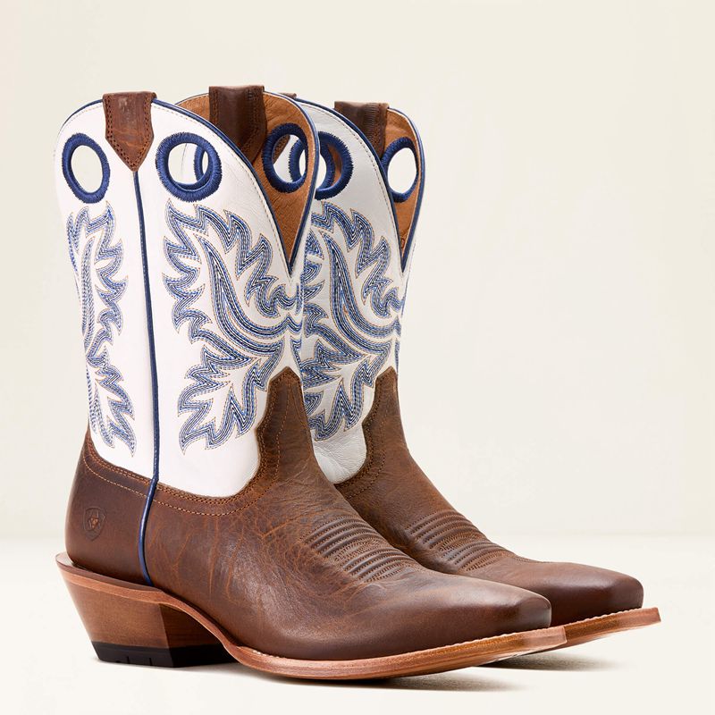 Ariat Bronc Stomper Cowboy Boot Białe Polska | FJLMIK-483