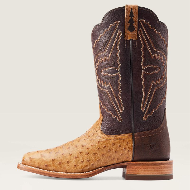 Ariat Broncy Western Boot Antique Saddle Fq Ostrich Polska | PGNEDJ-602