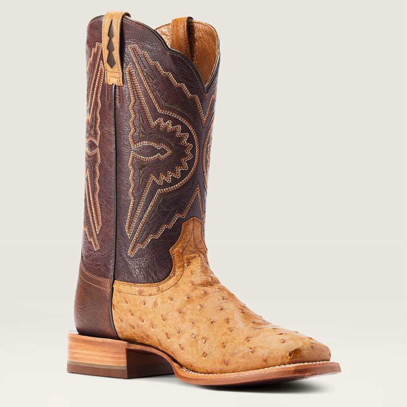 Ariat Broncy Western Boot Antique Saddle Fq Ostrich Polska | PGNEDJ-602