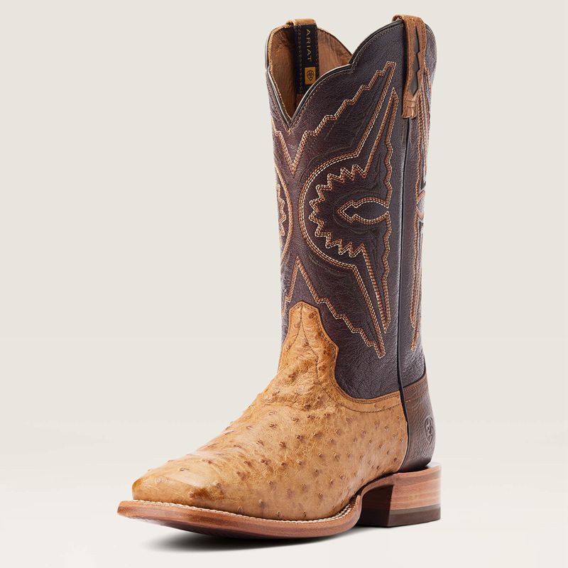 Ariat Broncy Western Boot Antique Saddle Fq Ostrich Polska | PGNEDJ-602