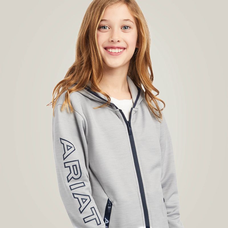 Ariat Byron Full Zip Hoodie Szare Polska | JYDBGA-529