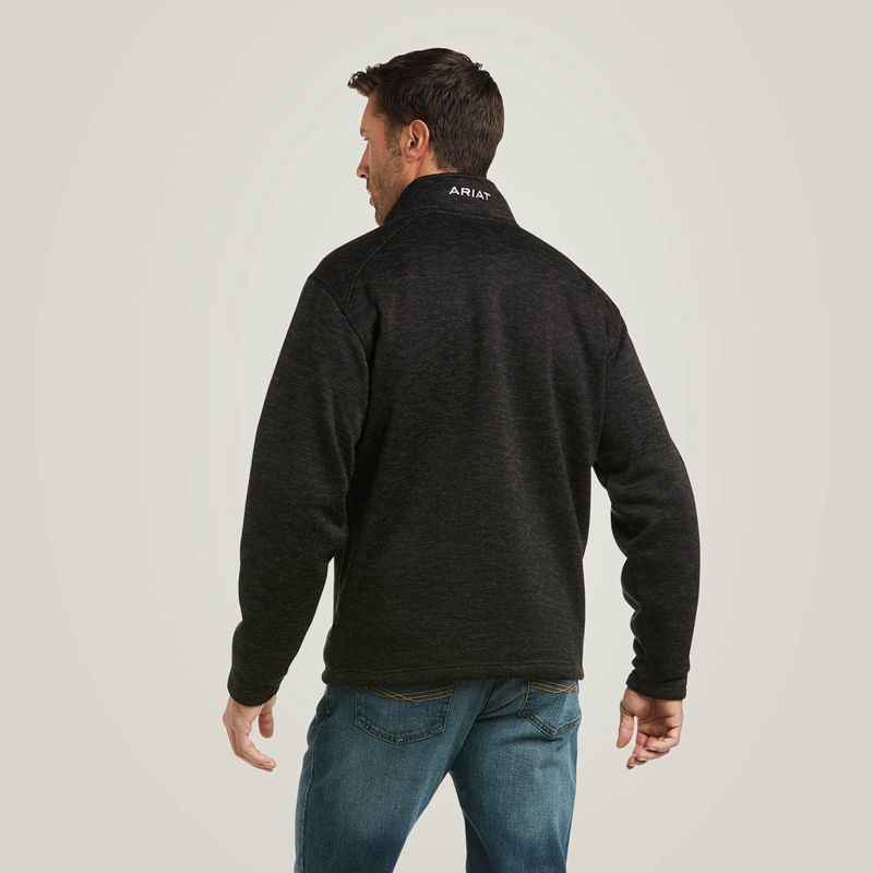 Ariat Caldwell 1/4 Zip Sweater Charcoal Polska | ASTVCB-568