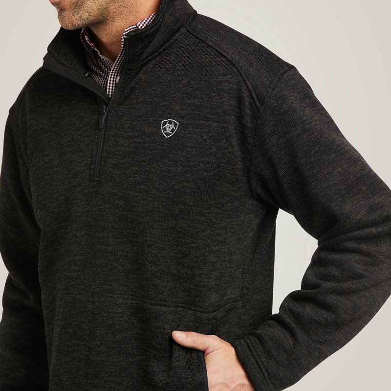 Ariat Caldwell 1/4 Zip Sweater Charcoal Polska | ASTVCB-568