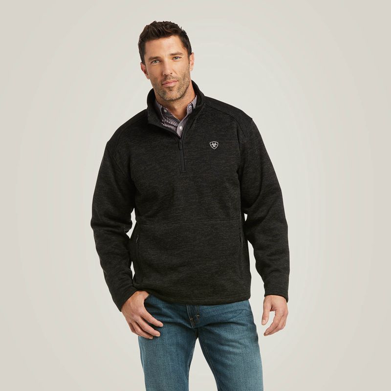 Ariat Caldwell 1/4 Zip Sweater Charcoal Polska | ASTVCB-568