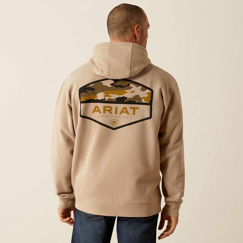 Ariat Camo Hex Hoodie Beżowe Polska | NOHMKB-542