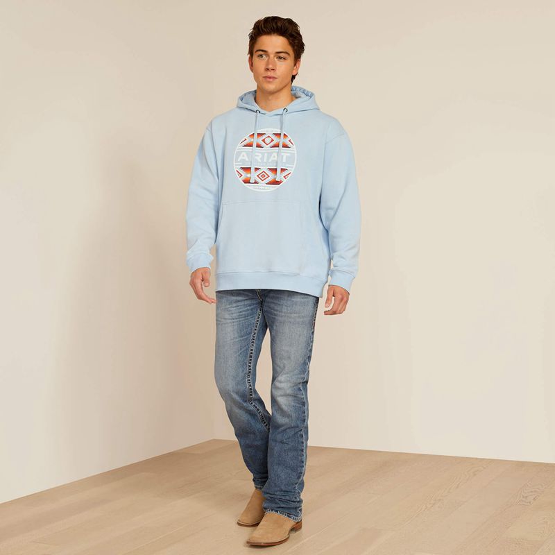 Ariat Canyon Southwest Circle Hoodie Soft Chambray Polska | XLFBCK-468