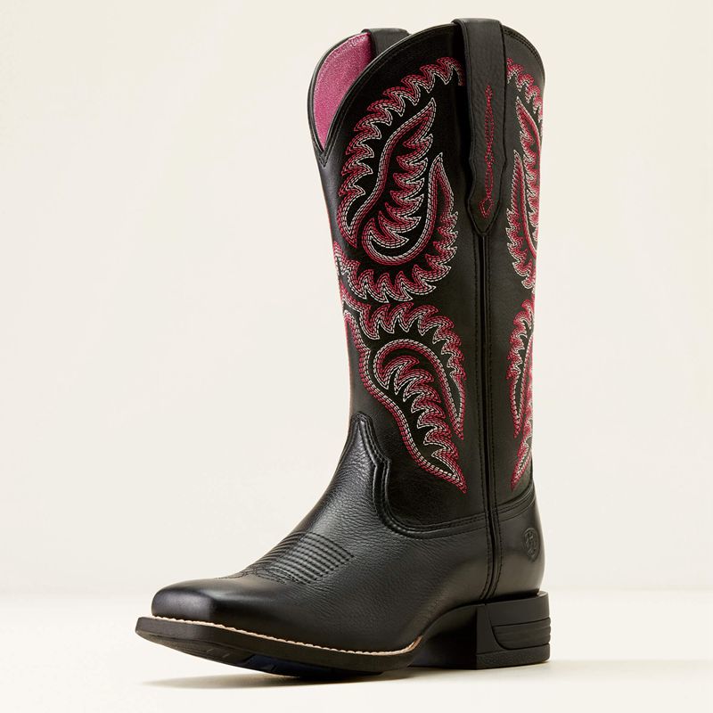 Ariat Cattle Caite Stretchfit Western Boot Czarne Polska | PIUTKN-670