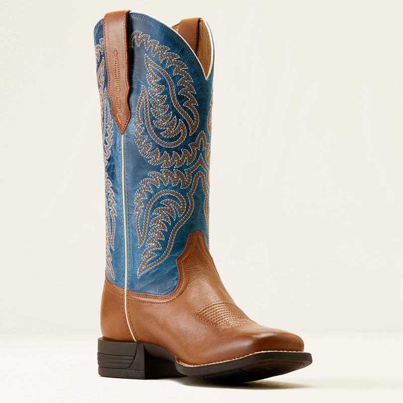 Ariat Cattle Caite Stretchfit Western Boot Niebieskie Polska | NDTUKB-176