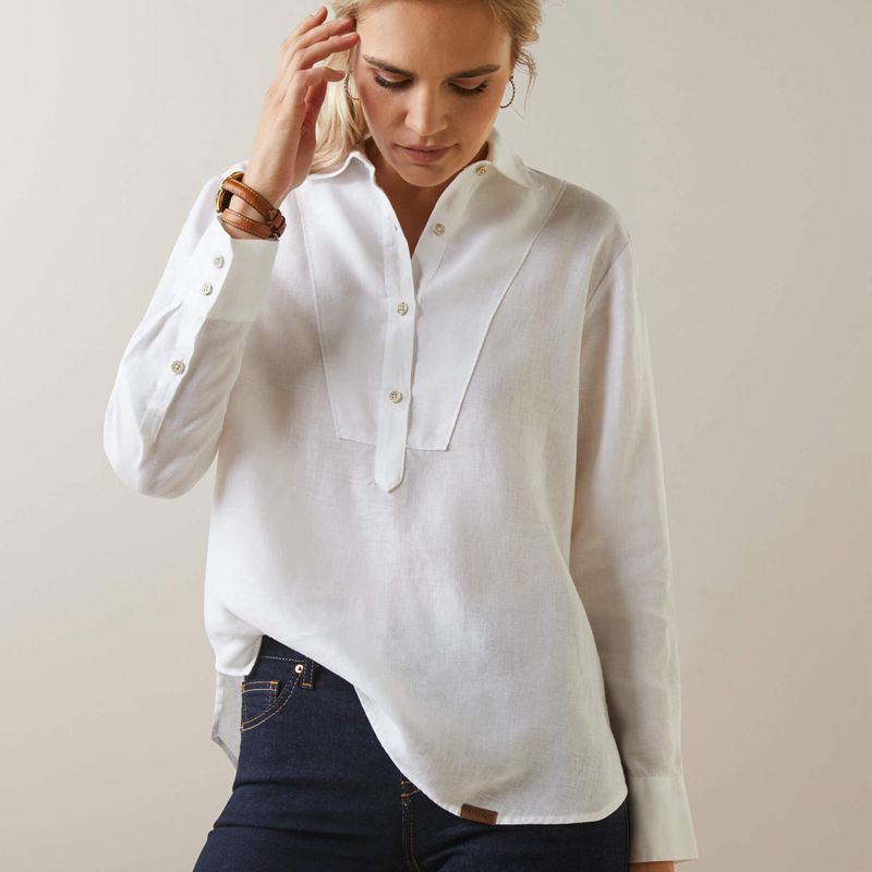 Ariat Cazadero Blouse Białe Polska | WBPIFN-845