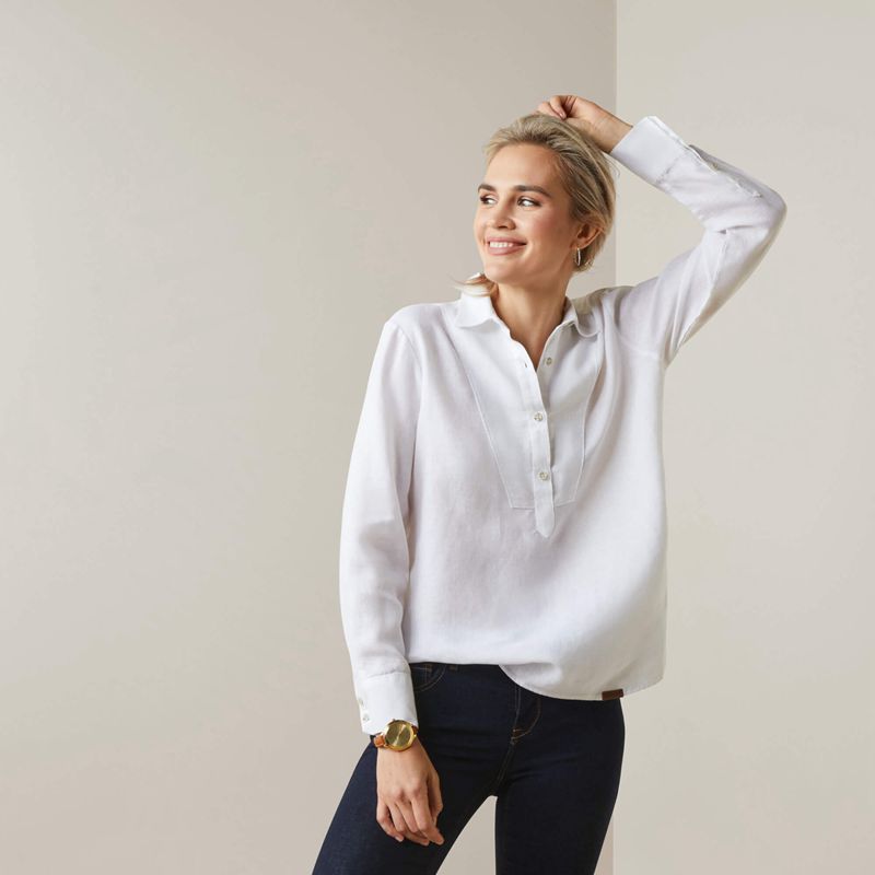 Ariat Cazadero Blouse Białe Polska | WBPIFN-845