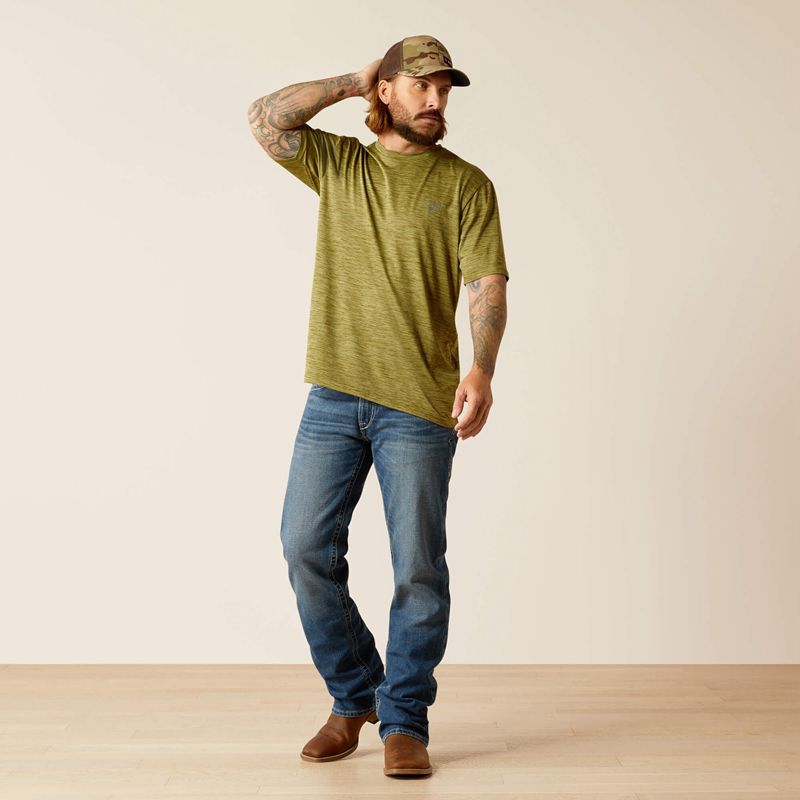 Ariat Charger Basic T-Shirt Cotton Sage Polska | EDMXKZ-612