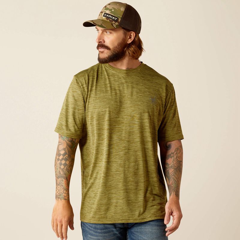 Ariat Charger Basic T-Shirt Cotton Sage Polska | EDMXKZ-612