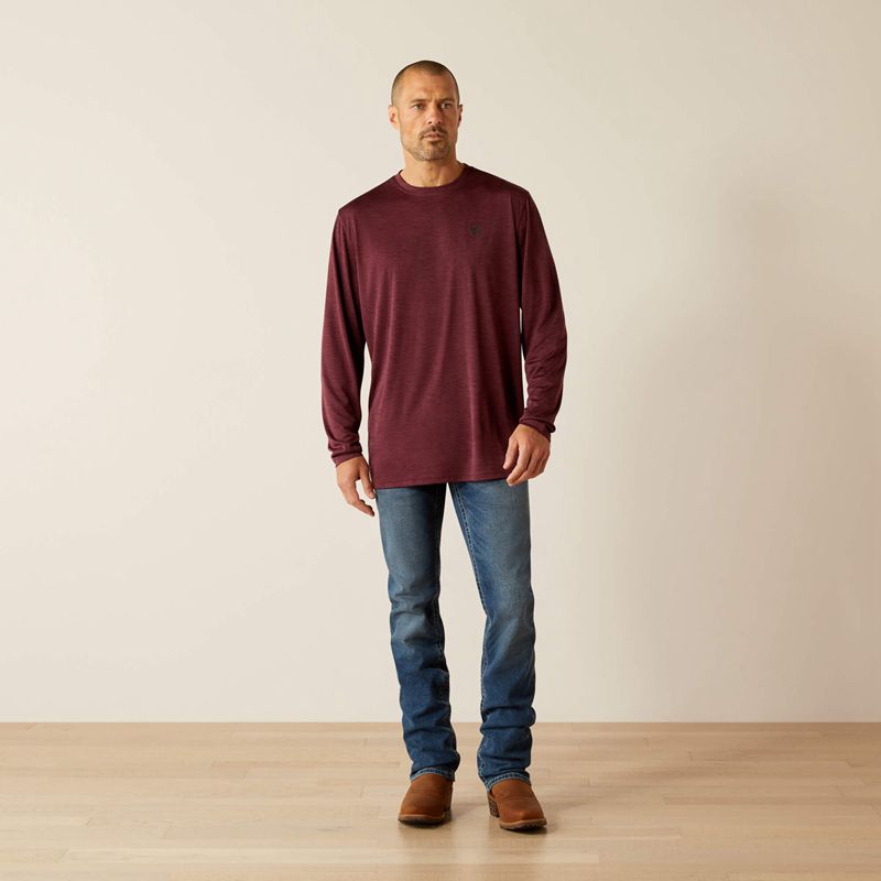 Ariat Charger Breakthru T-Shirt Malbec Heather Polska | NGBQIE-405