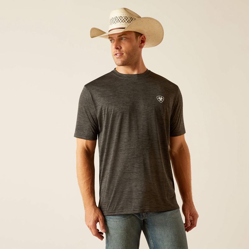 Ariat Charger Crestline T-Shirt Charcoal Polska | MZFOPQ-482